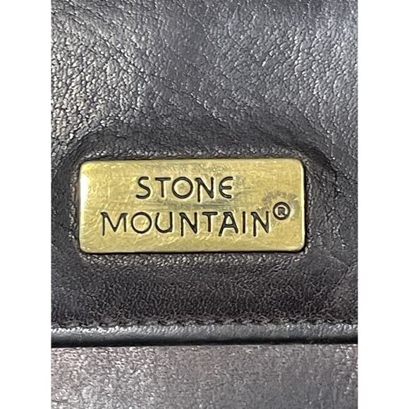 Vintage Stone Mountain Small Brown Leather Tri-fold Wallet Cardholder - Picture 7 of 10